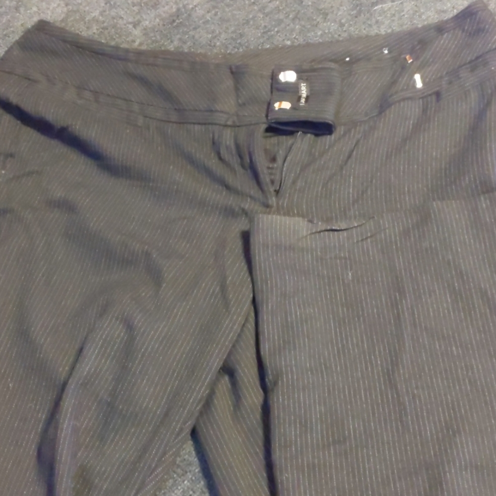 Black pinstripe dress pants